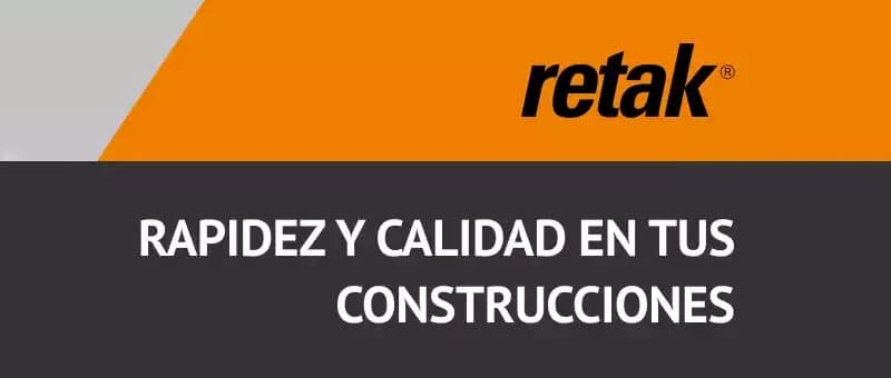 Banner de Matyser destacando la linea Retak para obra y construccion.
