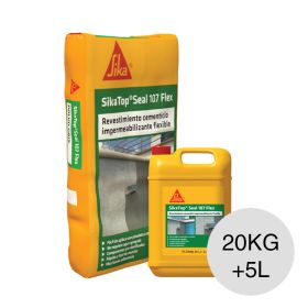 Revestimiento cementicio impermeable flexible SikaTop Seal-107 Flex bolsa 20kg + balde 5L