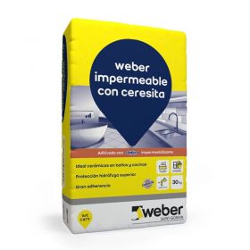 Pegamento pisos y revestimientos ceramico Weber Impermeable con Ceresita bolsa x 30kg