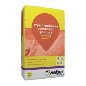 Mortero impermeabilizante listo par usar Webertec Ceresita rojo bolsa x 30kg