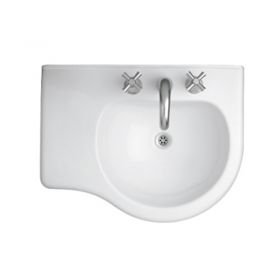 Bacha porcelana Avignon de apoyo 3 agujeros mesada izquierda blanco brillante 220mm x 505mm x 650mm