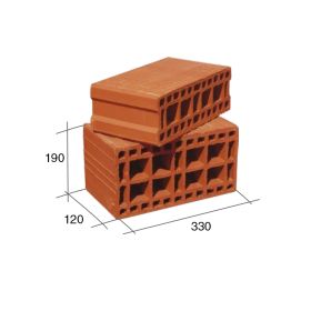 Ladrillo bloque 12 ceramico portante 120mm x 190mm x 330mm