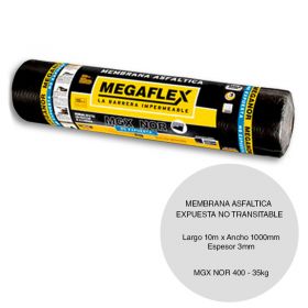 Membrana asfaltica MGX-NOR-400 no expuesta transitable 35kg x 3mm x 1000mm x 10m rollo x 10m²
