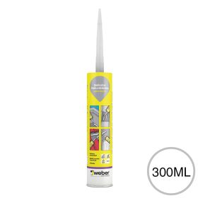 Sellador adhesivo juntas poliuretano Weber Flex PU exterior interior gris cartucho x 300ml